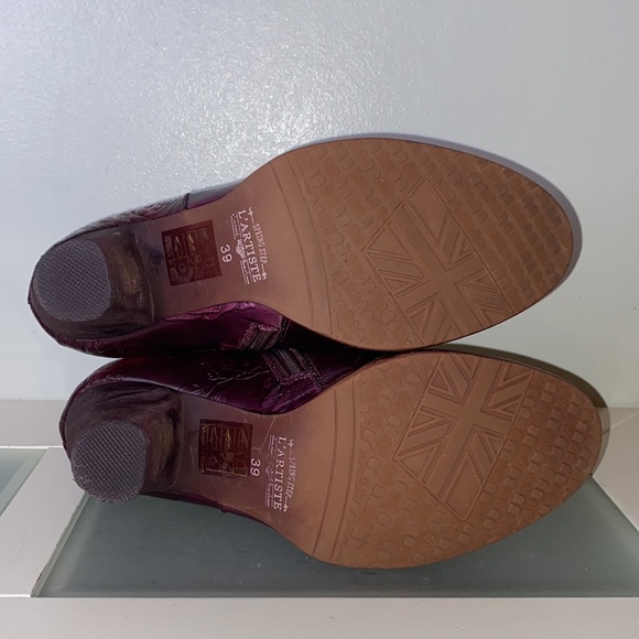 L’Artiste by Spring Step Beauti Zip Booties Leather Shoes Plum Sz 39 (US 8.5) - Picture 13 of 15